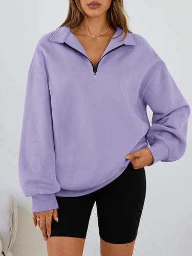 Image of Trendy Queen Women's Oversized Sweatshirts Half Quarter Zip Fleece Sweaters