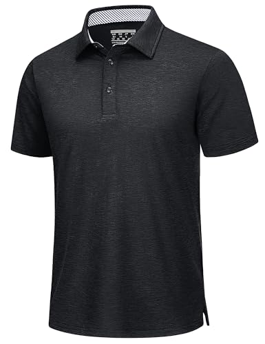 TACVASEN Men's Golf Shirts Short Sleeve Quick Dry Polo Shirts Moisture Wicking Casual Business Sports Breathable Polo