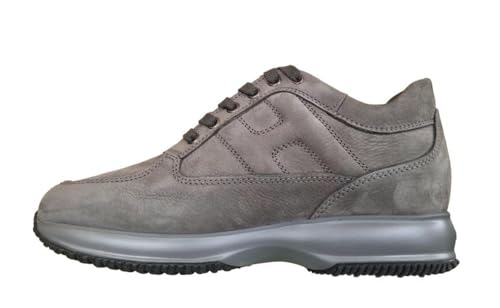 Hogan scarpe uomo sneaker interactive in pelle e suede HXM00N000106RNB612 grigio