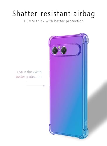 HONLEN Cover Designed for Smartphone, Compatible with Sony Xperia 10 VII (Seventh Generation) (6.1" Inches) Gradient Clear TPU Silicone Four Corner Reinforcement Drop Protection Case Pink Green - Image 4