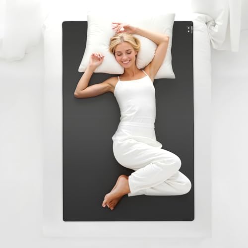 VEVOR Erdungsmatte, 187x138 cm, Erdungsbettlaken, mit 4,5 m langem Erdungskabel, PU-Erdungsbettmatte zum Schlafen, Energie steigern, Schlaf verbessern, Angstzustände bei der Arbeit reduzieren