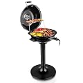 Electric Grill, Techwood Indoor/Outdoor Electric BBQ Grill, 1600W Portable Removable Stand Grill with Adjustable Heat & Drip Tray, Double Layer Design for Party, Patio & Backyard (Black)