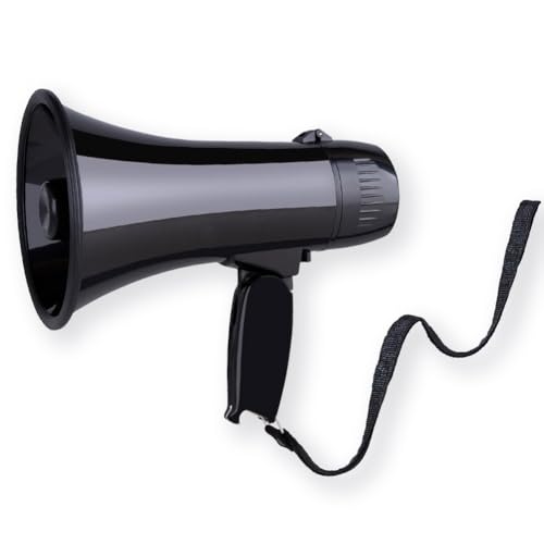 ANAMI メガホン 拡声器 録音 再生 機能付き 25W サイレン コンパクト 電池式 2カラー ハンドストラップ ハンディメガホン ハンドメガホン 録音再生機能 電子音サイレン 運動会 パーティー イベント 工事現場 作業 呼び込み 店舗