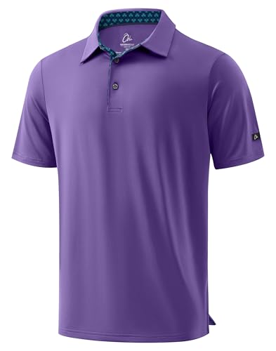 Image of Obla Mens Golf Shirt Short Sleeve Dry Fit Moisture Wicking Performance Athletic Casual Work Collared Polo Shirts for Men