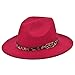 OIUHJN Inghilterra Cappellino Panama-Fedora con cintura leopardata ampia fibbia cappelli per donne uomo Cap La, Colore: rosso, Taglia unica