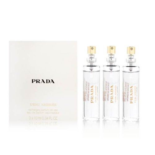 Prada L'eau Ambree by Prada for Women 3 x 10ml Eau de Parfum Spray Refills