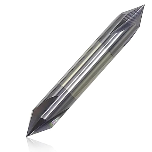 Lzcdelyxiao 3/8 Carbide Chamfer Mill, 60 Degree, 3/8 Chamfer Mill, Double End, 4 Flute, Solid Carbide End Mill, 3/8 Cutting Diameter, 2-1/2 Overall Length, AlTiN Coated