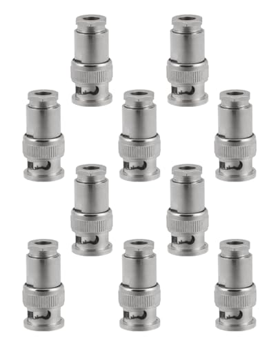Vecys 10 PCS BNC Male Connectors 50 Ohm BNC Male Plug Solder Clamp Connector for RG58 RG142 RG400 LMR195 RF Coax Cable - Image 4