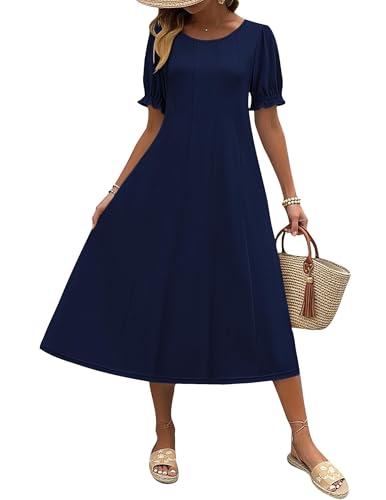 Zeagoo Women's Casual Midi Dress with Pockets