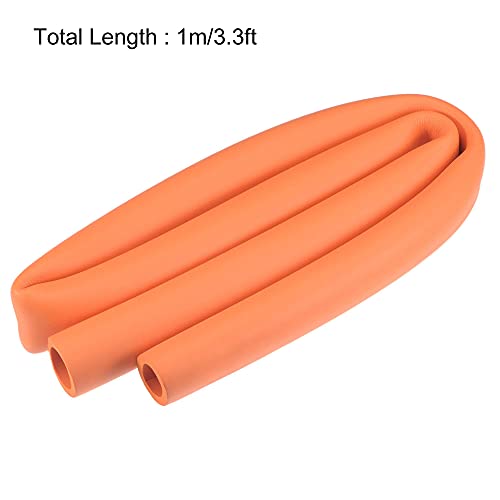 Image of uxcell Foam Tubing for Handle Grip Support, 18mm ID 30mm OD 1m Length Orange