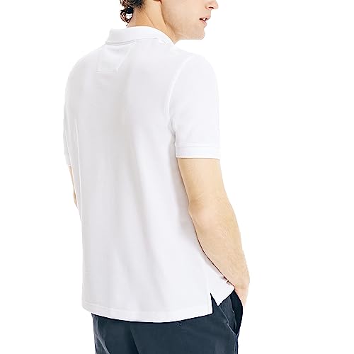 Nautica Mens Classic Short-Sleeve Solid T- Polo Shirts, Bright White, Large US - image 2