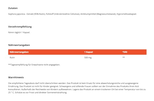 GymBeam Rutin (Kapseln) - 500 mg pro Tagesdosis, Extrakt der Japanischen Pagode (Sophora japonica), Pagode Extrakt, Antioxidans, schützt Zellen vor oxidativem Stress, vegan, 90 caps