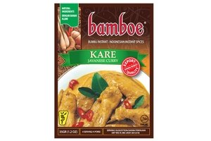 Bamboe / Bumbu Instant Kare Javanesse Curry 4 Bags (Yellow Sauce For Chicken)- 4 X 1.2Oz/35Gr (8992735210026)