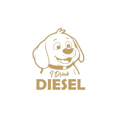 Zaqiz Diesel Sticker Decal for Car Exterior, Scratch-Proof Vinyl Label (Gold)