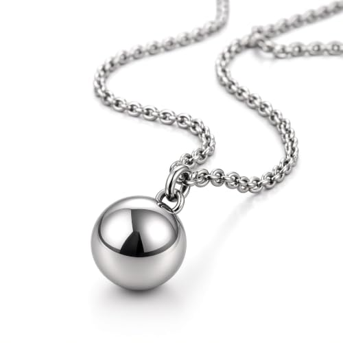 OUTLETISSIMO® Collana con ciondolo chiamatore di angeli Bola messicana di gravidanza, 2,2 cm, lunghezza catena 70 cm, ET80