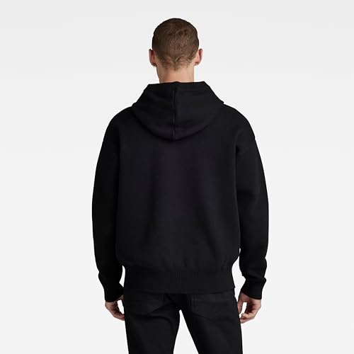 Miniatura 3 de G-Star Raw Jersey Graphic Loose Knitted Hoodie Para Hombre, Negro Dk Black D23933-D488-6484 , S