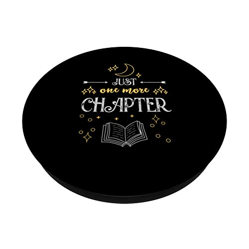 Book Lover Just One More Chapter Bookworm PopSockets Swappable PopGrip, Black - Image 2