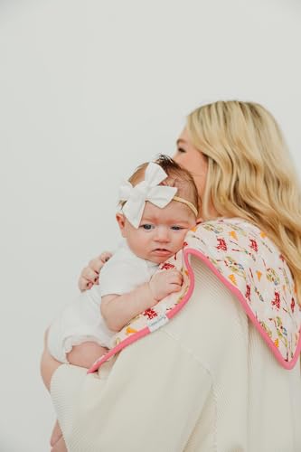 Image of Copper Pearl Premium Baby Burp Cloths - 3-Pack Large Cotton Burp Cloths, Extra Soft Spit Up Rags with 3 Absorbent Layers, Perfect for Baby Girl Gifts (21 inch x 10 inch Size, Wonder Woman Set)