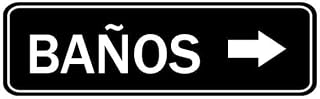 Acrylic Ban Os Right Arrow Directional for Office Door Wall Home and Business Easy to Mount Informative Plastic with Symbols 9x3 Inch