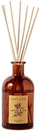 Craft & Kin Reed Diffuser Sticks ‘Jasmine & Lily Scent’ Set, includes 8
