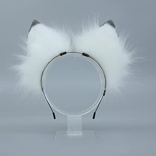 Image of VIGVAN Handmade Wolf Fox Ears Animal Cosplay Cute Head Accessories for Halloween