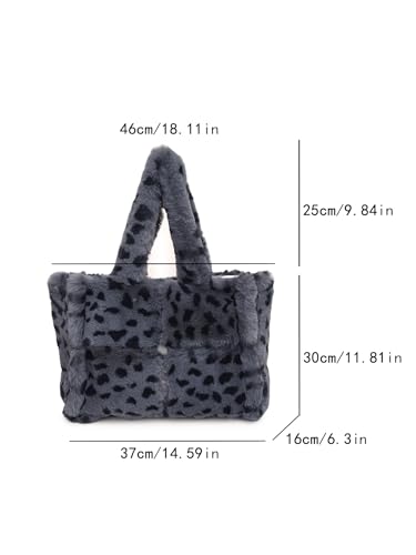 Bolso Tote Grande de Hombro con Pelo Sintético para Mujer miniatura 6