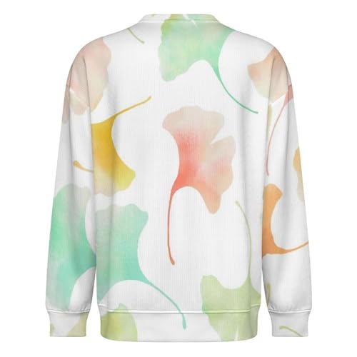 MoBlinko Mens Crewneck Sweater Colorful Tropical Leaves Mens Sweater Sweaters for Men Long Sleeve Lightweight Pullover3