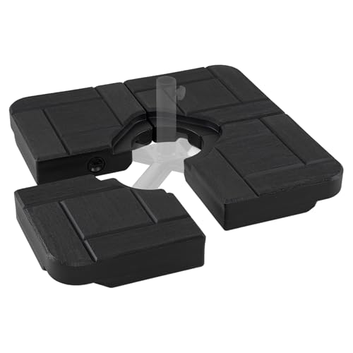 Image of TANGZON 4PCS Cantilever Parasol Base Weights, 84KG Water & Sand Filled Weights Plates, Easy-Fill Spouts, Wind-Resistant, Outdoor Square Offset Umbrella Cross Stand Holder for Patio Poolside