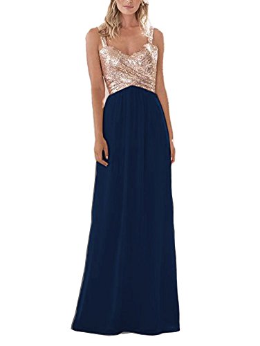 Lilyla Women's Rose Gold Sequined Long/Short Bridesmaid - Import It All Lilyla Women's Rose Gold Sequined Long/Short Bridesmaid - Import It All