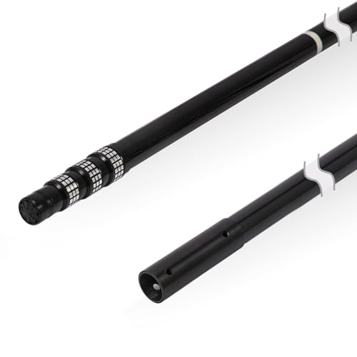 OPRUPEY Swimming Pool Pole Carbon Fiber 4-Section Telescopic 15 Foot Lightweight and Easy to Grip Adjustable Cleaning Pole Used for Pool Cleaning Connected to Fishing net rake Brush
