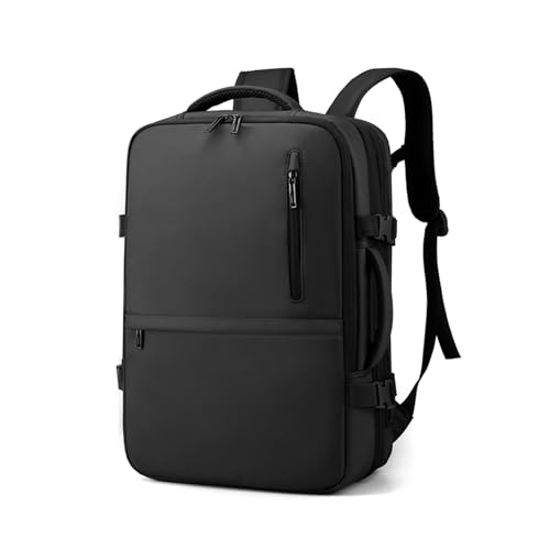 Travel Backpack for Men Women, Expandable Backpacks with Charging Port for Business Work Commute Casual, Black