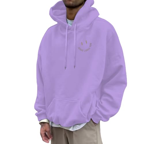 Sweaters for Men Letter Print Hooded Casual Fleece Pullover Sweatshirt Fall Winter Loose Hoodie for Streetwear2