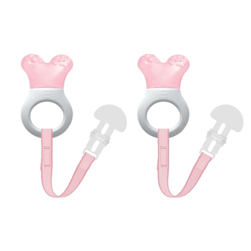 Image of MAM Baby Toys, Teething Toys, Mini Cooler Teether with Clip, Girl, 2+ Months, 2 Count