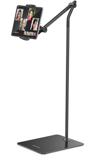 Support de tablette rotatif 360° AboveTEK en aluminium noir réglable pour écrans 4.7-13.5"