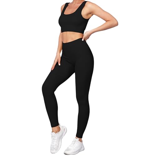dohomiryo Donna Set di Abbigliamento Yoga Reggiseno Sportivo+Leggings 2 Pezzi