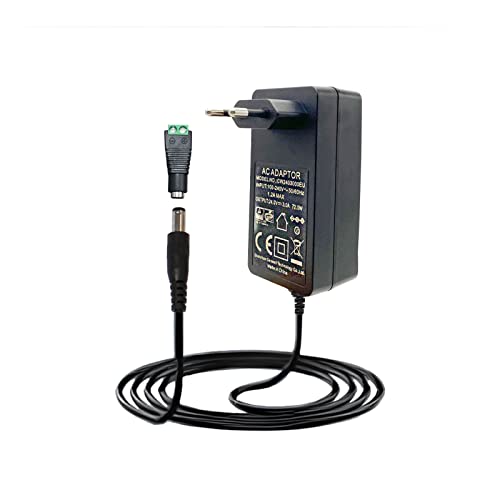 GIDEALED 24V 3A Netzteil Adapter DC24V Netzteil 3000mA 72W AC zu DC Konverter Transformator 100~240V Eingang mit 5.5 x 2.1mm Ausgang EU Stecker für 24V LED Streifen LED Treiber