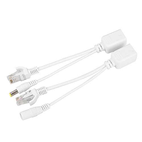 Zunate 10 Pair POE RJ45 Cable Adapter Set, Power Over Ethernet Injector Splitter for IP Camera DC 12V with Pure Copper Core for Network Signal Transmission miniatura 5