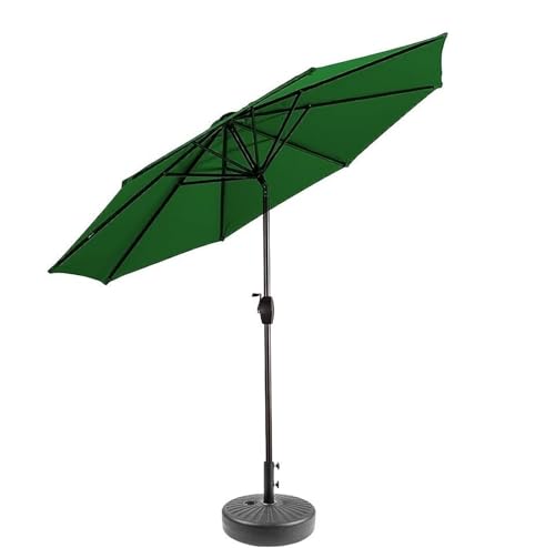 Parasol de patio exterior con manivela inclinable y 8 varillas CLSDRZC