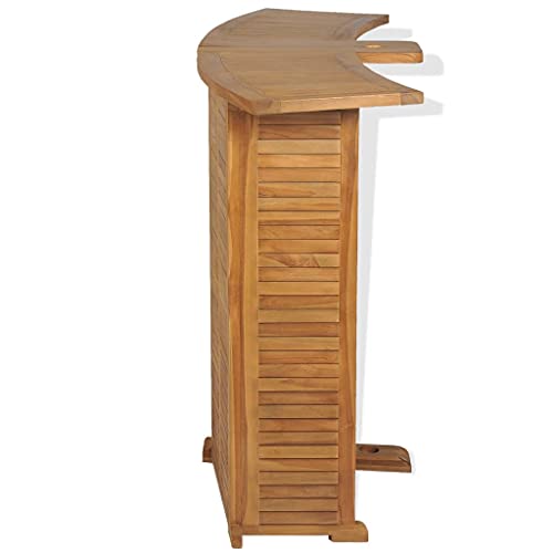 vidaXL Teak Massiv Bartisch Klappbar Stehtisch Bistrotisch Gartenbar Theke Gartentheke Klapptisch Gartenmöbel Tisch Holztisch Braun 155x53x105cm