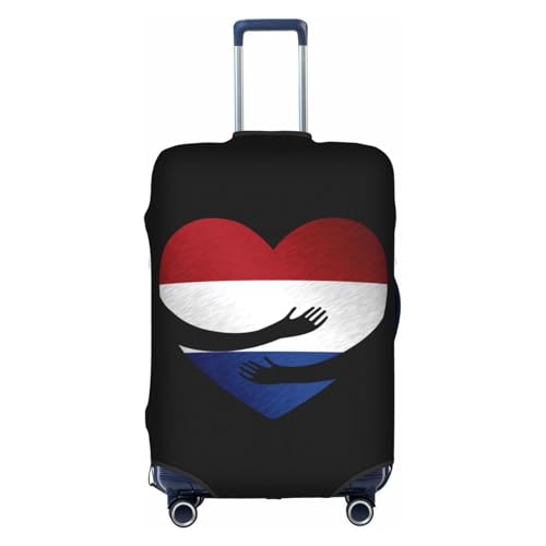 Travel Luggage Cover Netherlands The Netherlands Holland Dutch Flag Heart Fashion Washable Baggage Suitcase Protector Fit For Luggage Large