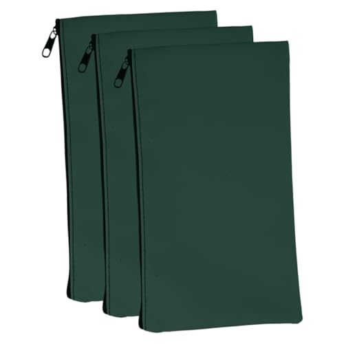 3Pcs PU Cash Bags with Zipper Money Pouches for Organizing and Receipts Multi Use Storage for Personal Office Use