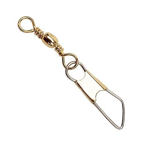 Eagle Claw 01141-012 Brass Barrel Swivel W/Safety Snap, Size 12 (Per 12)