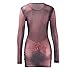 Women Sexy Mesh See Through Bodycon Mini Dress 3D Body Print Letter Graphic Night Club Party Dress Beige