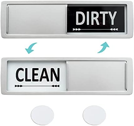 Coomazy Dishwasher Magnet Clean Dirty Sign, Easy to Read Non-Scratch Magnetic Indicator Sign with 2 Double-Sided Stickers, Strong Magnets, Universal Kitchen Dishwasher Refrigerator Magnet Sign