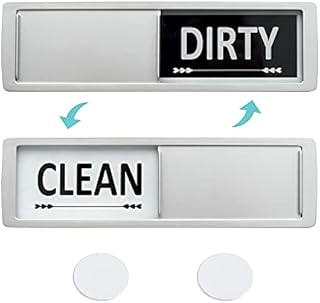 Coomazy Dishwasher Magnet Clean Dirty Sign, Easy to Read Non-Scratch Magnetic Indicator Sign with 2 Double-Sided Stickers, Strong Magnets, Universal Kitchen Dishwasher Refrigerator Magnet Sign