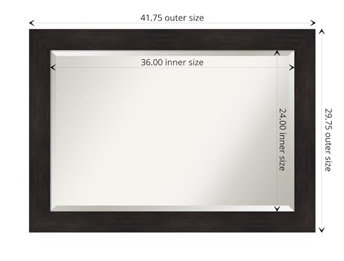 Image of Amanti Art Framed Vanity Mirror | Bathroom Mirrors for Wall | Furniture Espresso Mirror | Wall Mounted Mirror | Large Mirror | 29.38 x 41.38