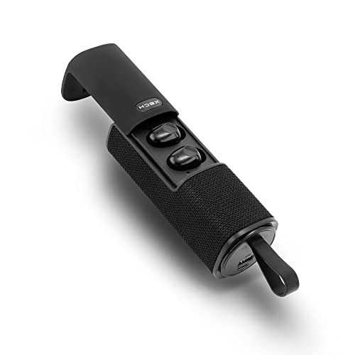 Image of Xech Speaker Pods 3.0 Wireless Bluetooth Speaker with TWS Earbuds & 1500mAh Power Bank 3 in 1 Design (Black)