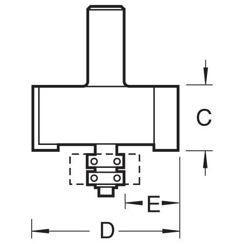 Trend Professional Large Guided Rebater Router Cutter, 1/2 Inch Shank, 50.8mm Cut Diameter, 22.5mm Cut Length - Image 4