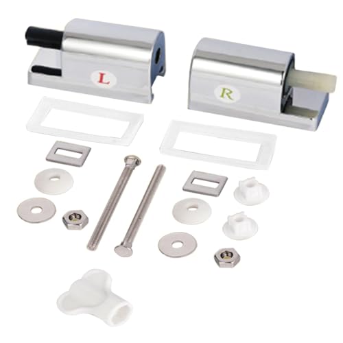 Toilet Seat Hinges Replacement, Soft Close Toilet Fittings Fixing Kit with Installation Accessories for Most Toilet Lids(Silver)