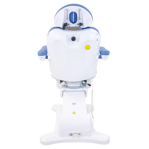 Image of SKINACT Malibu Electric Medical Spa Facial Treatment Chair /Table with 240 Swivel Base, Adjustable Backrest, Leg Rest and Wired Hand Remote Control (Light Sapphire)